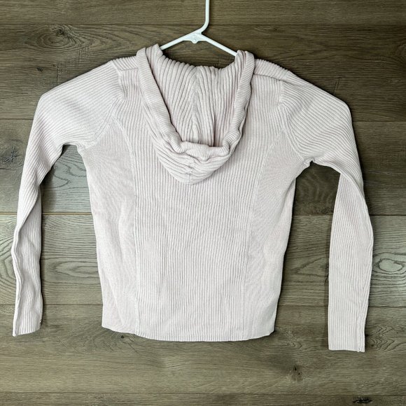 Tommy Hilfiger Hooded Sweater Womens L Knit Pink Pullover Front Pockets Buttons - Picture 7 of 10